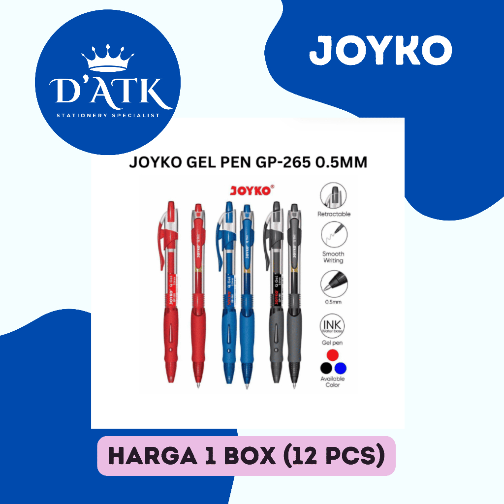 

JOYKO PULPEN GEL GP-265NT 1PACK (12 PCS) Hitam Biru Merah