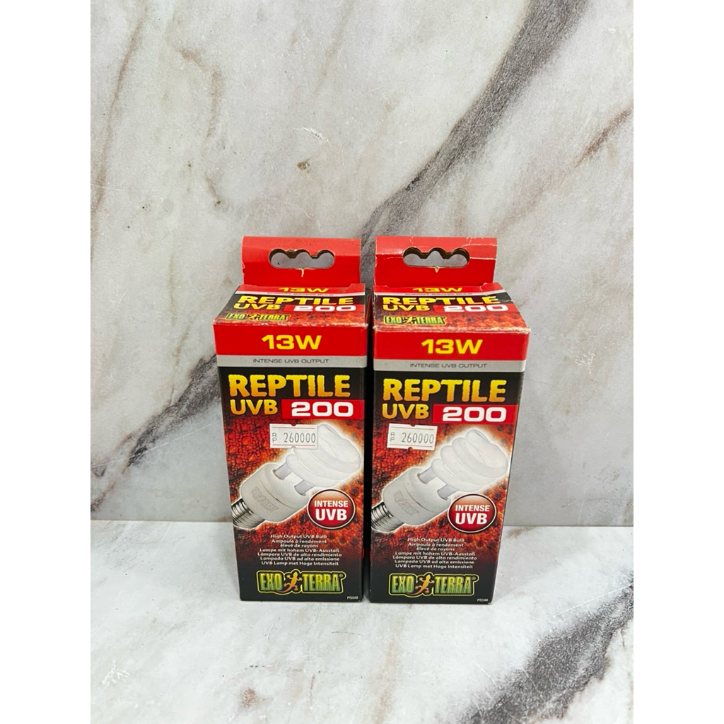 Exoterra Uvb 200 13 Watt Lampu UVB Reptile Kura Torto Sulcata Pardalis Bearded Dragon Uromastyx