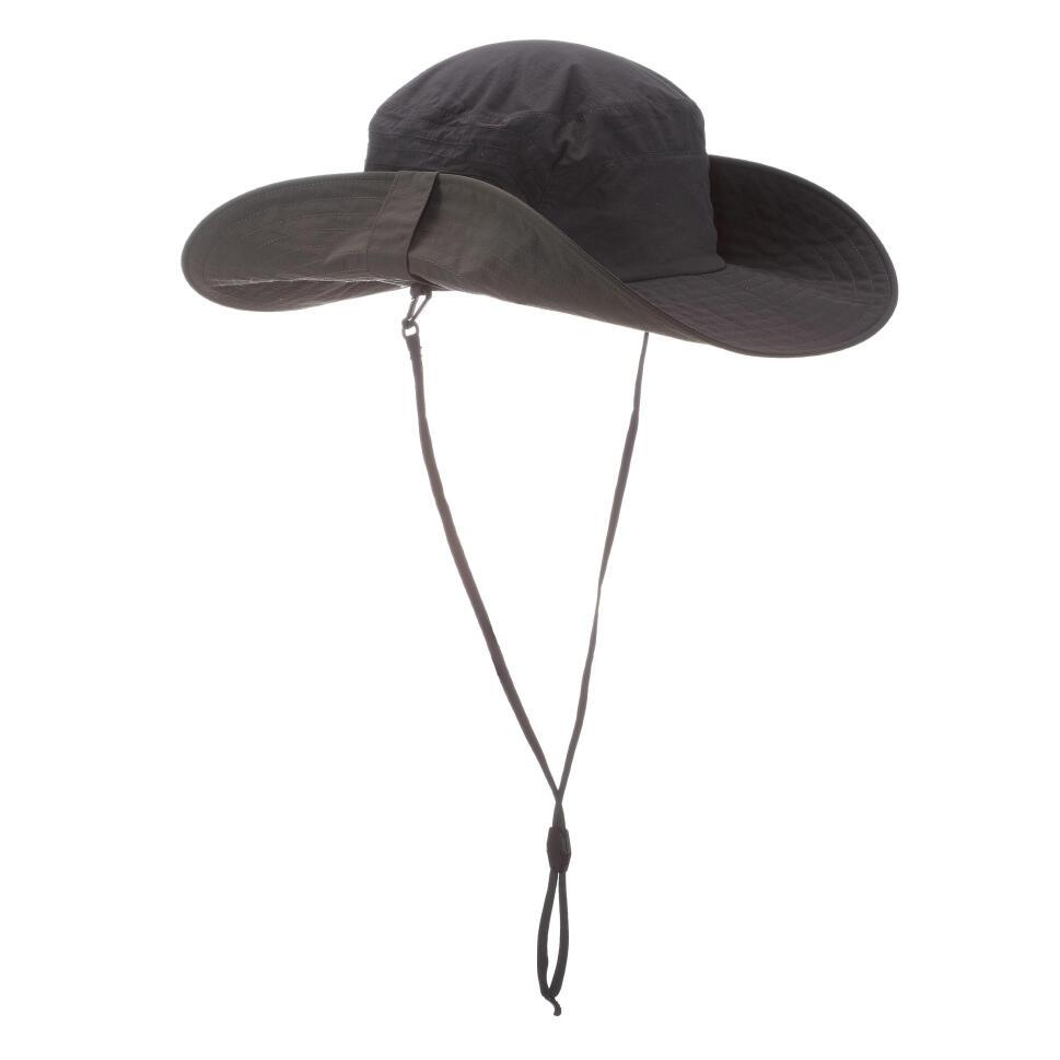 Decathlon FORCLAZ Topi Rimba Trekking Gunung Anti-UV TREK 500 - Hitam Topi Trekking Anti UV Trek 500