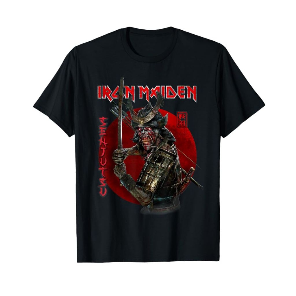 Kaos Dewasa Iron Maiden - Senjutsu Eddie Red Circle T-Shirt