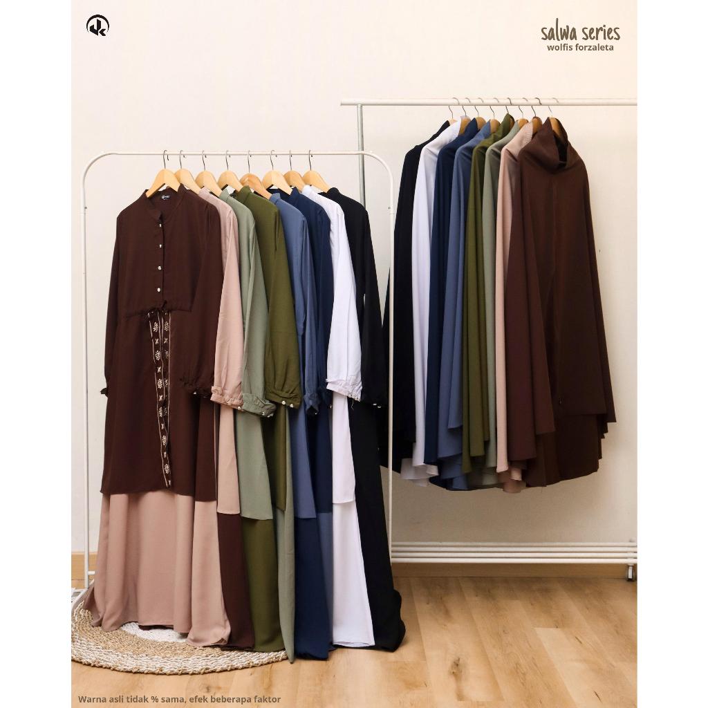 UKHIJAB Salwa Series, Gamis Salwa By UKHIJAB, 1 set gamis salwa, gamis bordir, one set gamis