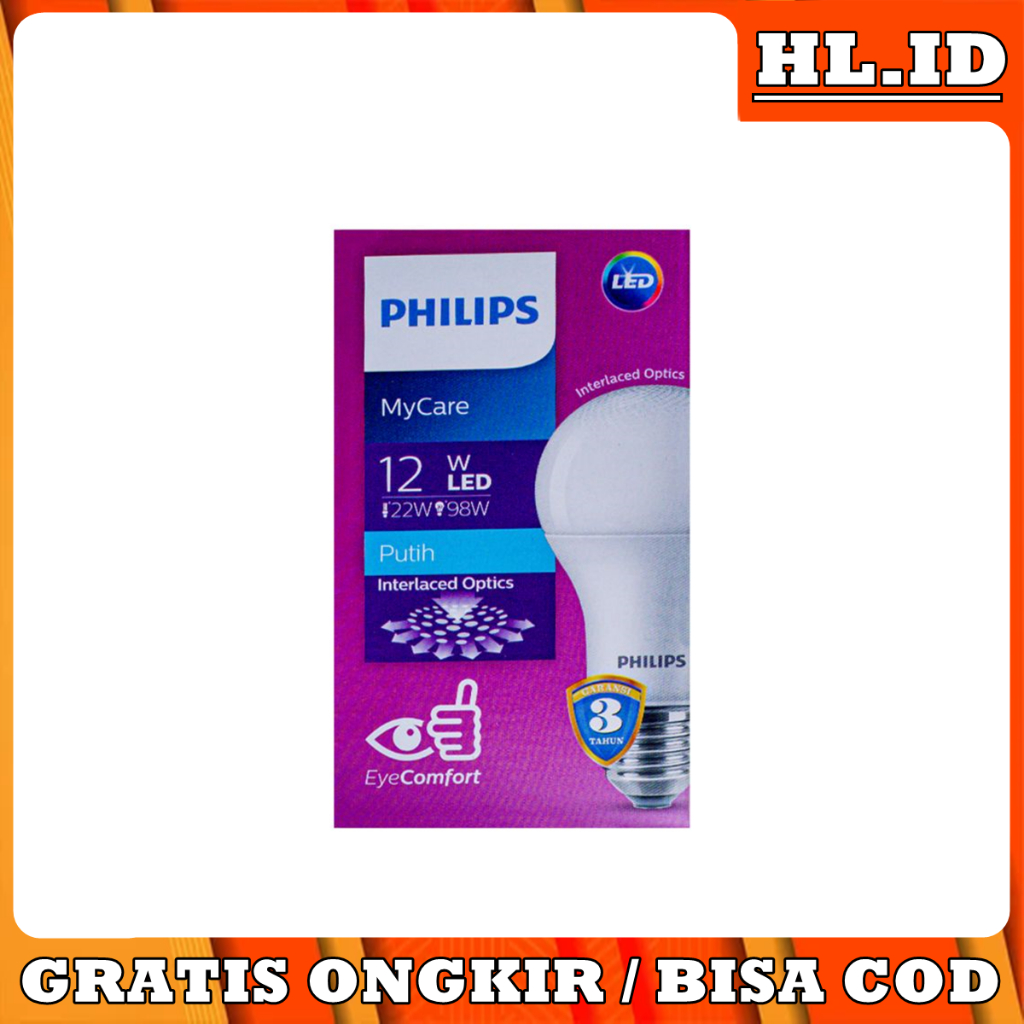 Lampu Bohlam LED Philips White 12Watt - LED