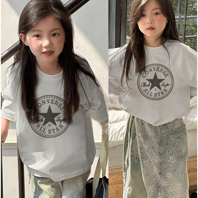 Kaos anak|cewek 10 tahun import|2-12 Tahun|kaos CONVERSE ALL STAR yang lucu|korea style premium baju