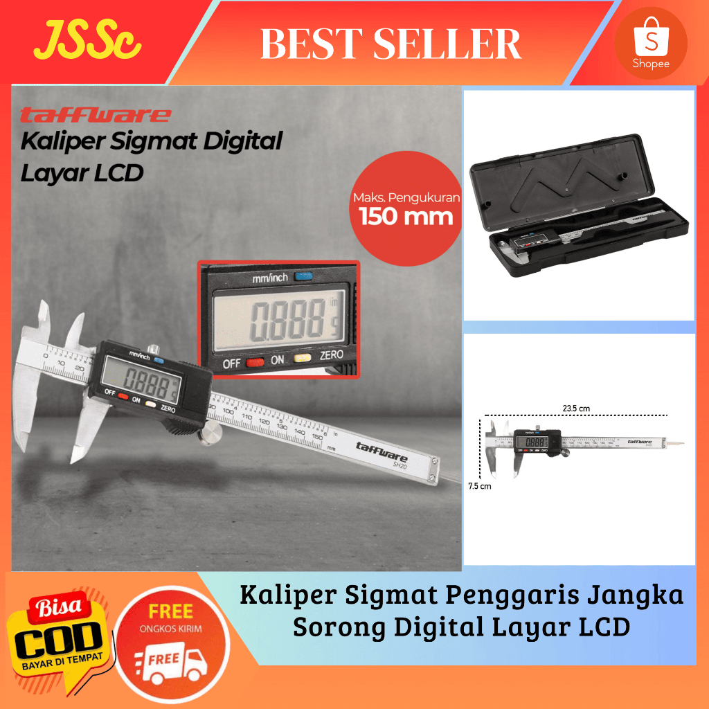 

Taffware Sigmat Digital Penggaris Jangka Sorong Digital Layar LCD / Alat Ukur Diameter - SH20