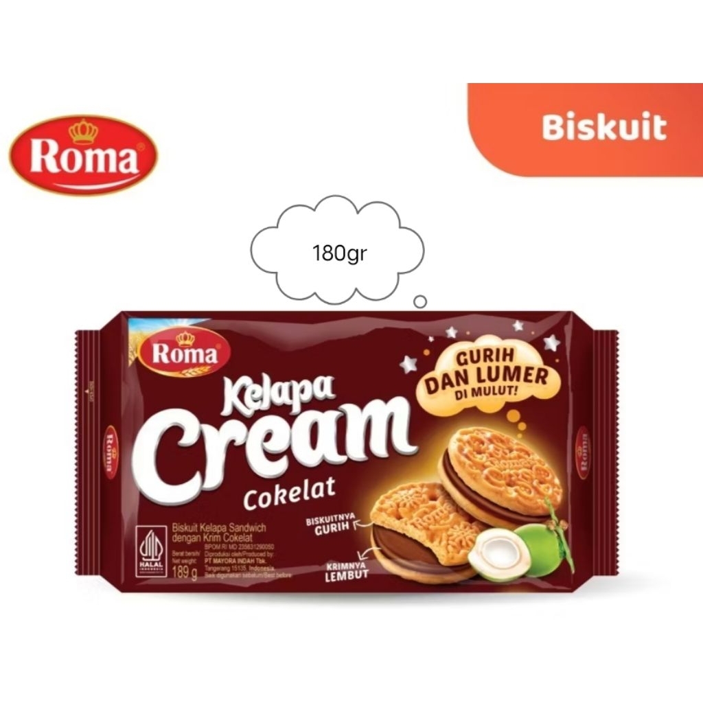 

Roma Biskuit kelapa cream coklat / kelapa cream susu vanila