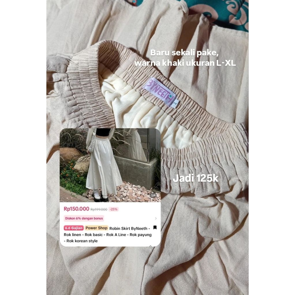 Robin skirt rok A line warna khaki L-XL