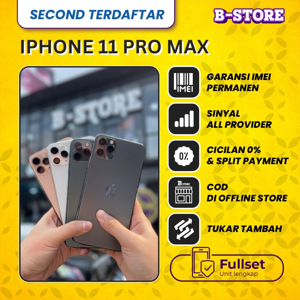 Apple iPhone 11 PRO MAX 256GB DUAL NANO SIM / DUAL SIM FISIK - Fullset - 256 GB - Second Terdaftar