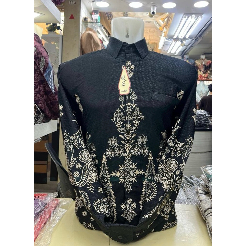 Batik Pria-HITAM | Atasan | BAHAN DOBBY | BACA DESKRIPSI SEBELUM CHECKOUT