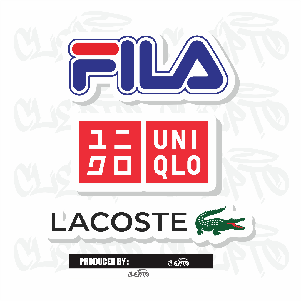 

STIKER BRAND - BUNDLING 3 FILA, UNIQLO, LACOSTE