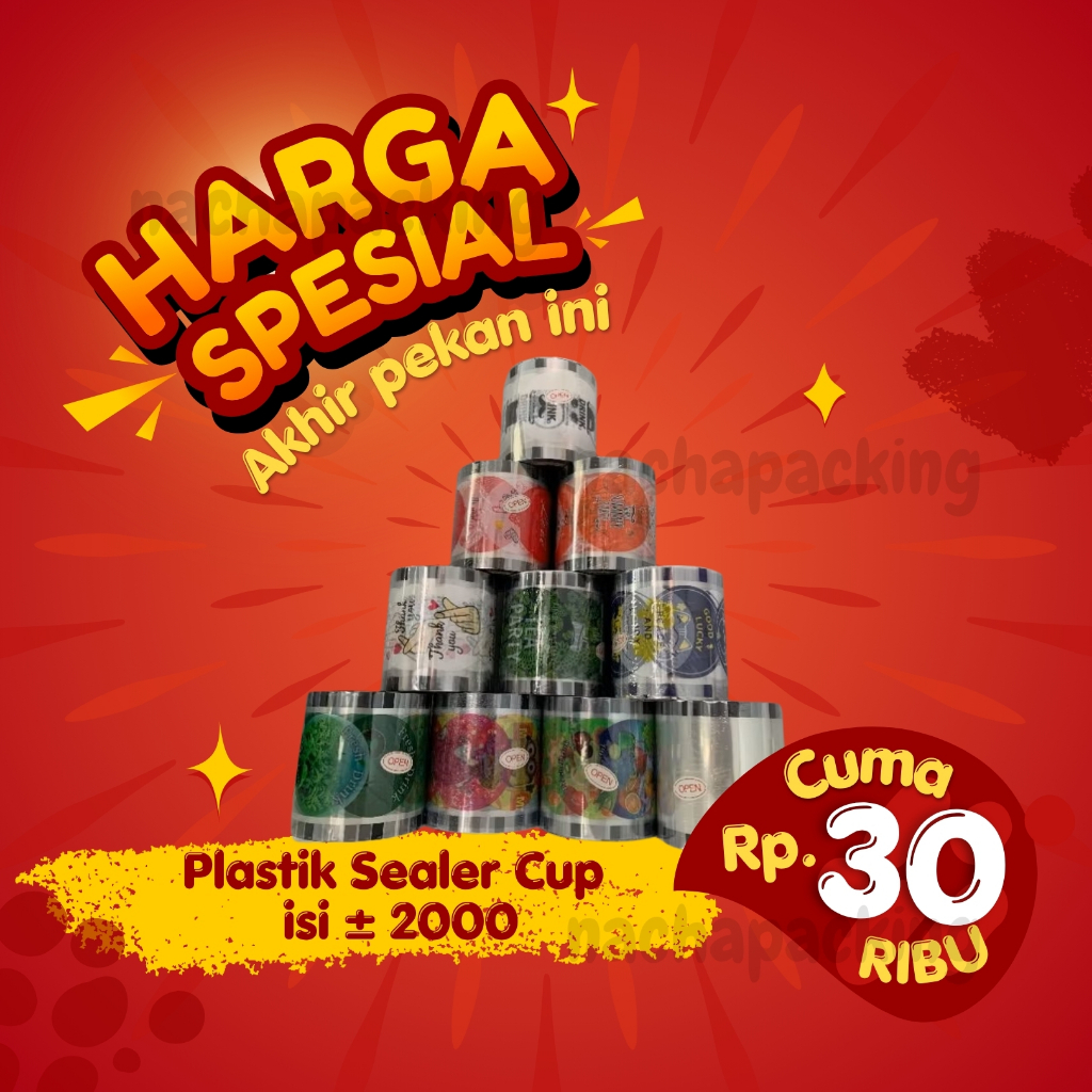Cup Sealer / SealCup / Plastik Seal Cup / Plastic Cup Sealer / Plastik Penutup Gelas Plastik (±) 200
