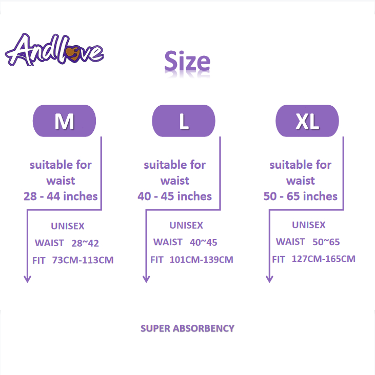 Andlove Popok Dewasa Type Perekat Adult Diapers 10Pcs [Size : M/L/Xl/Xxl10Pc ] Terlaris