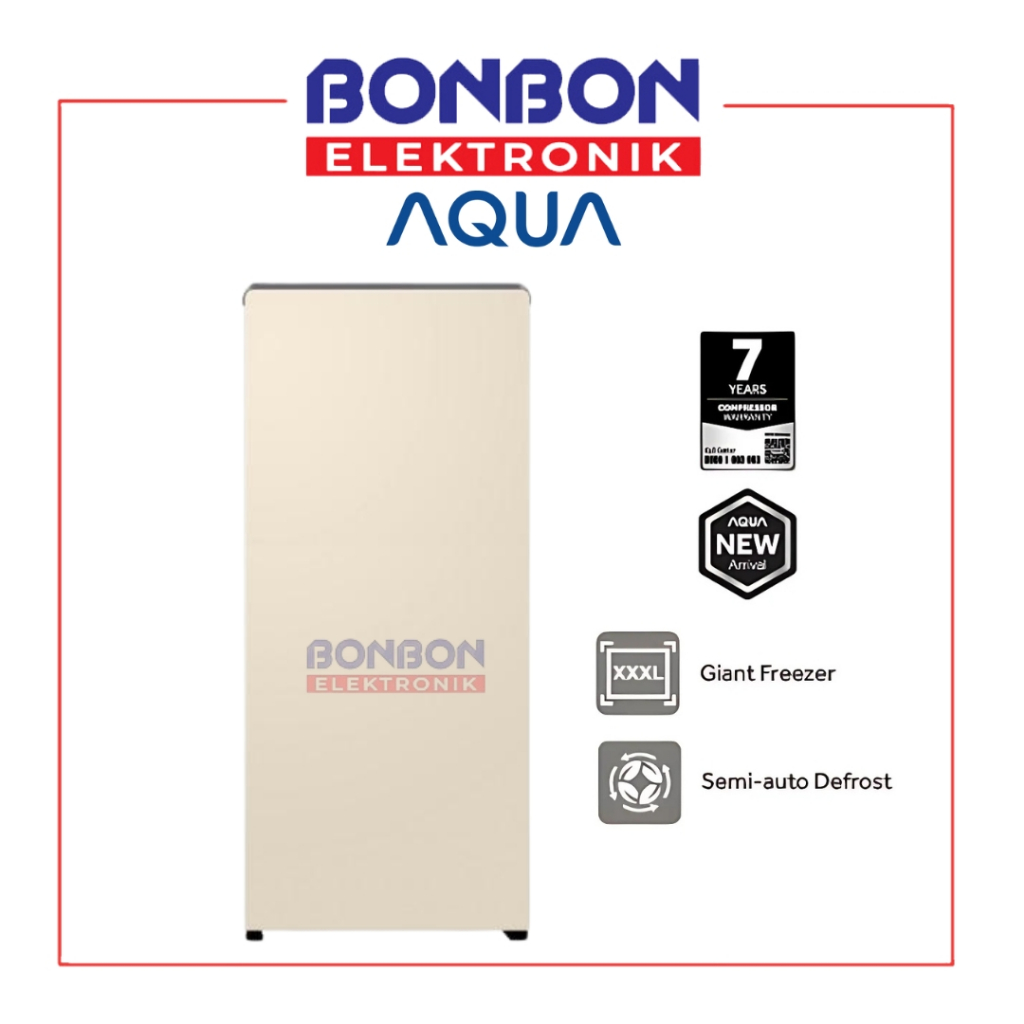 AQUA Kulkas 1 Pintu 145L AQR D185 (MBE) / AQR-D185 / AQR D185 Beige Chicolor Series - Giant Freezer 
