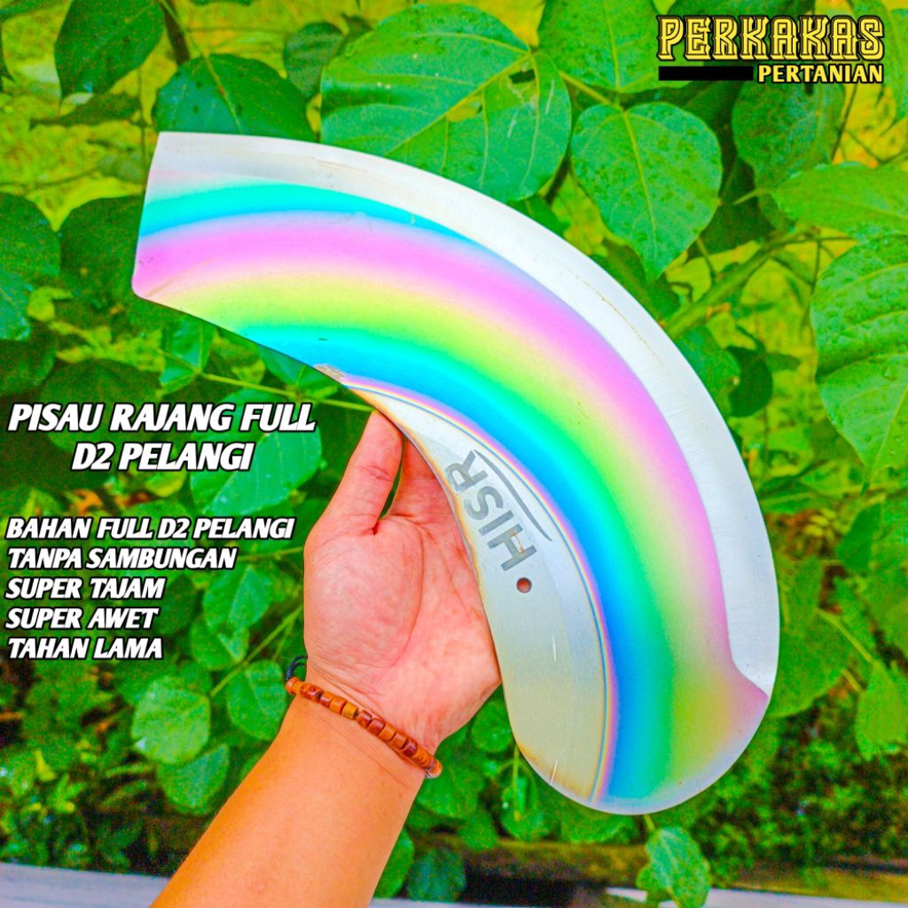 Pisau rajang Full Baja D2 Pelangi berkualitas tinggi tahan lama