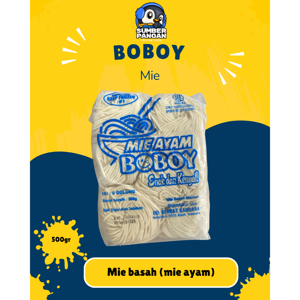 

Boboy Mie basah(mie ayam isi 6)