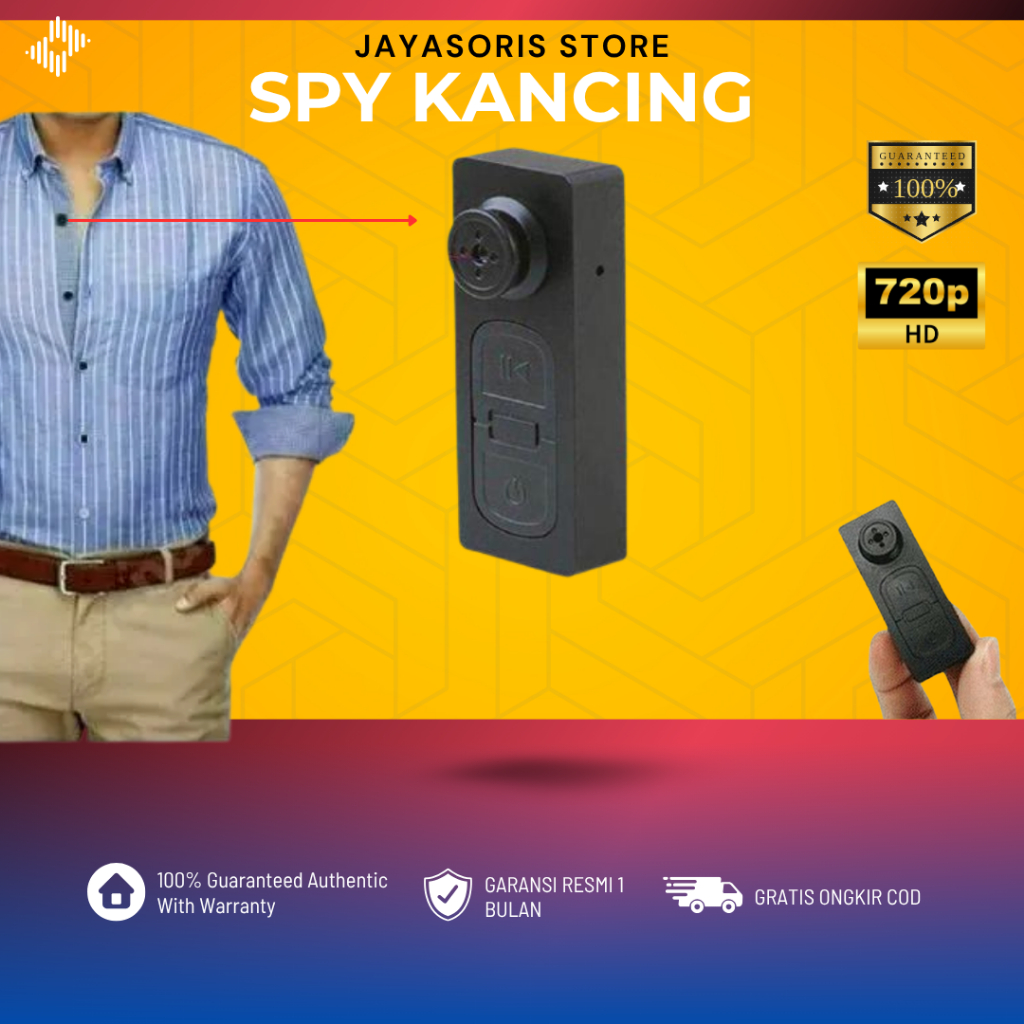 KAMERA MINI TERSEMBUNYI CAMERA CCTV KECIL PENGINTAI KANCING BAJU SAKU SPY CAM HIDDEN CAMERA TANPA KA