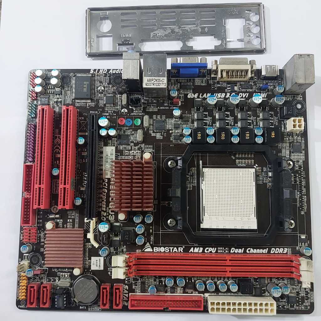 mainboard AMD am3 Biostar A880G+ ddr3 hdmi MURAH minus LAN
