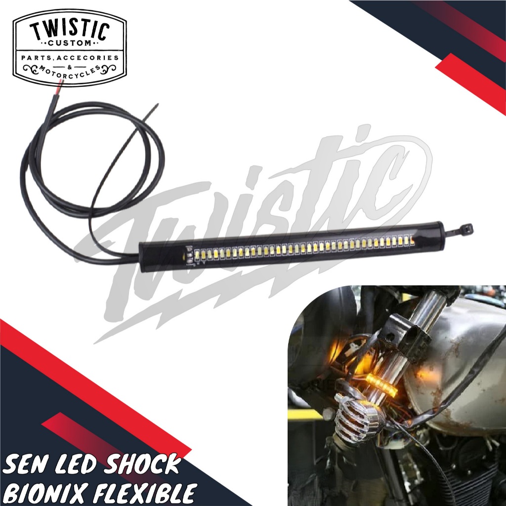 Lampu Sen Sein Shock Depan LED Fleksible Strip Bionix Motor