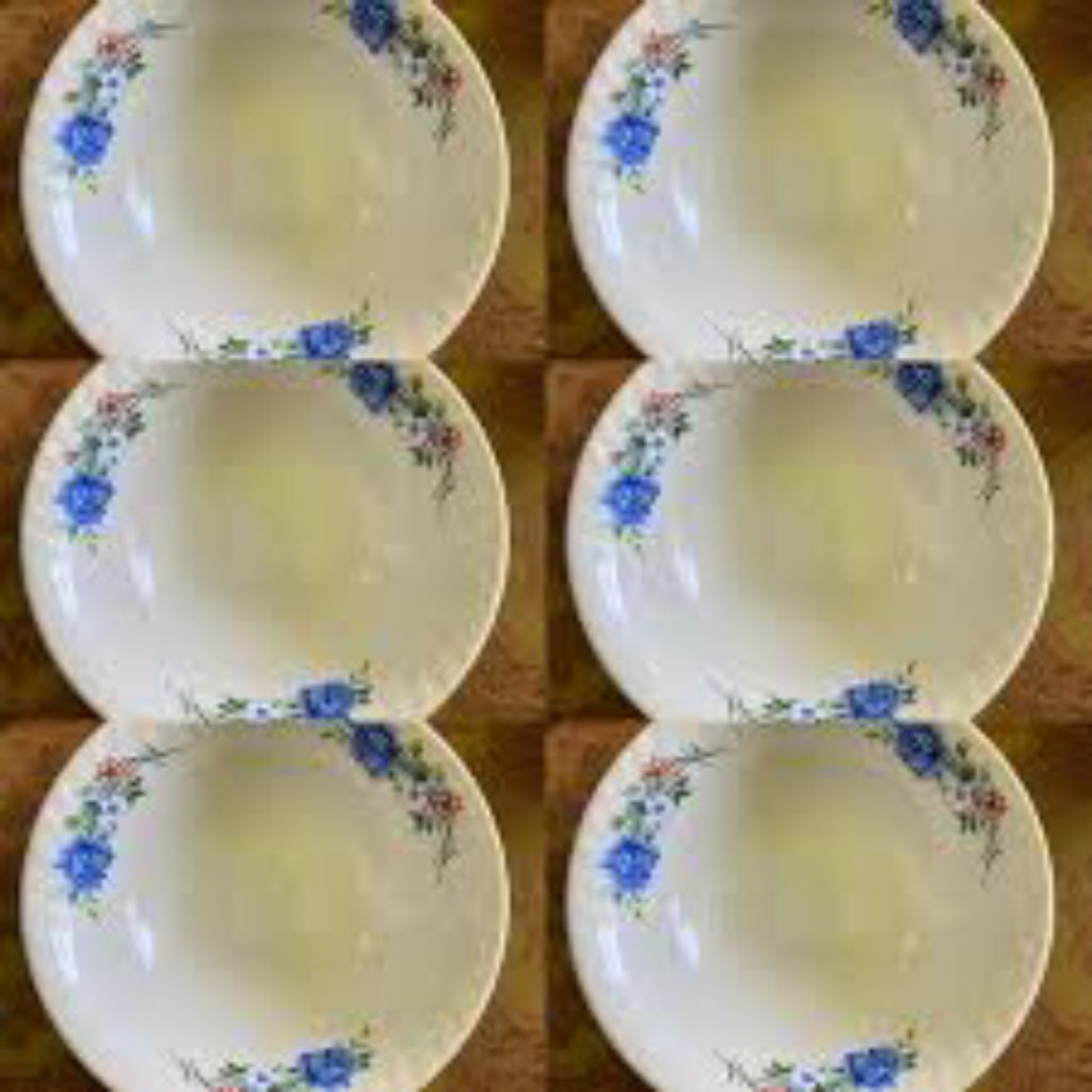 (hanya pengiriman jabodetabek) Mangkok Makan Keramik 7 inch motif kembang Lucky 1/2 Lusin (6 pcs)