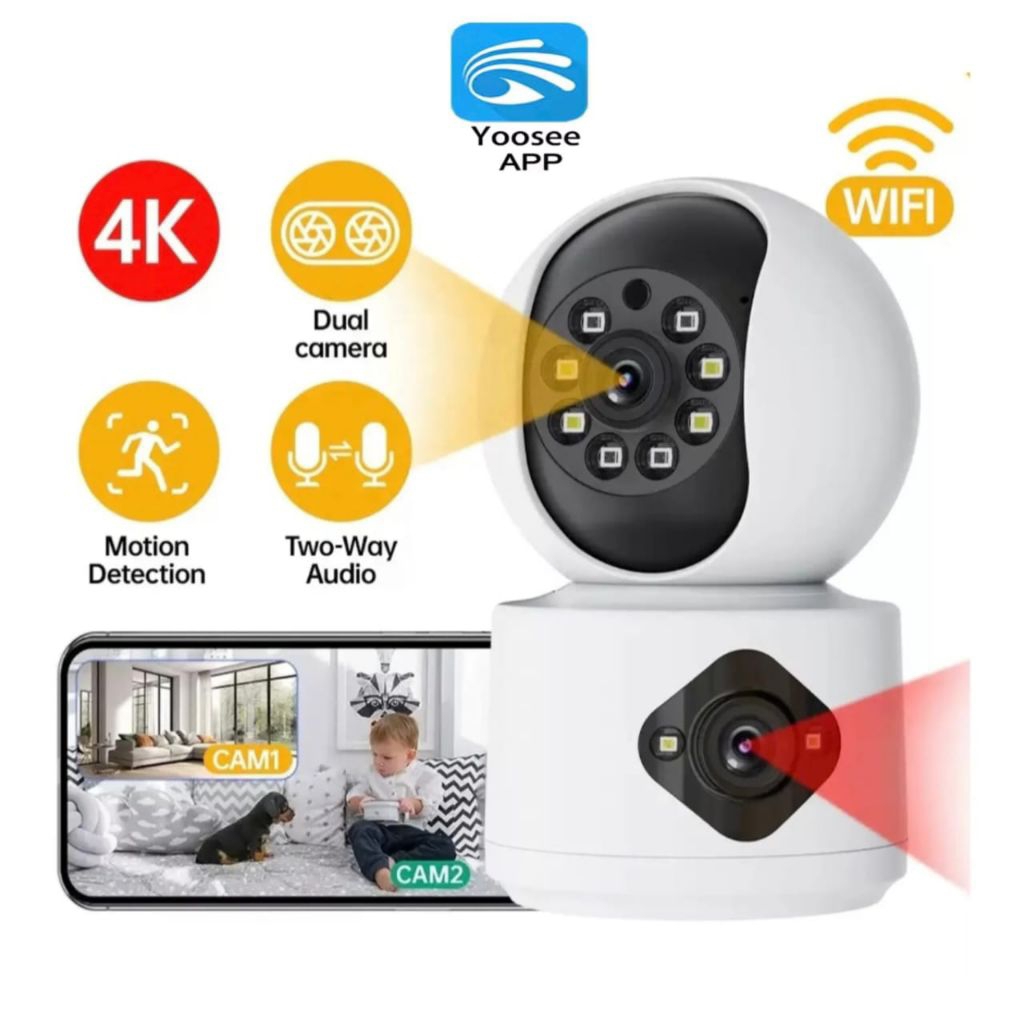 NEW CCTV IP KAMERA YOOSEE ONVIF DUAL LENSA CCTV PTZ SNOWMEN DABEL CCTV WIRELESS