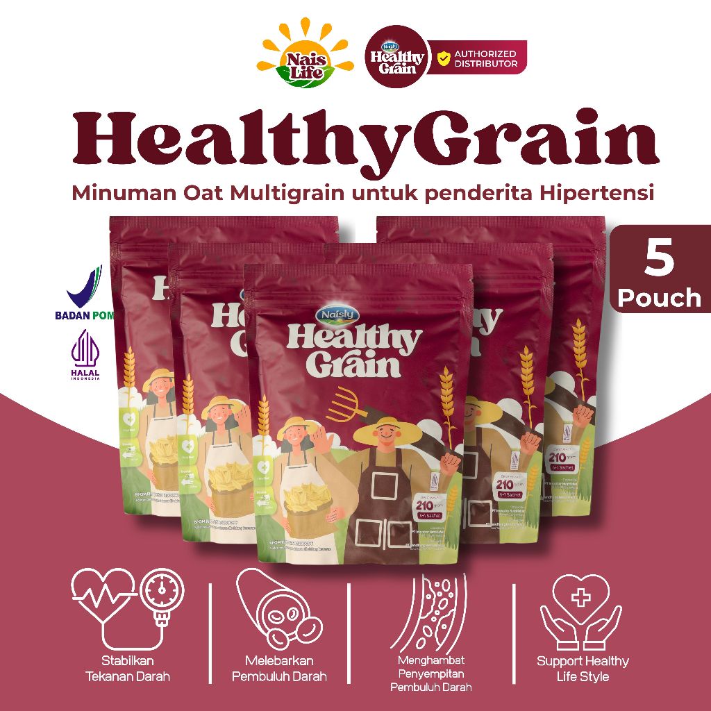 

Healthy Grain Minuman Oat Multigrain Kaya Serat Sehatkan Jantung & Stabilkan Gula Darah 5 Pouch