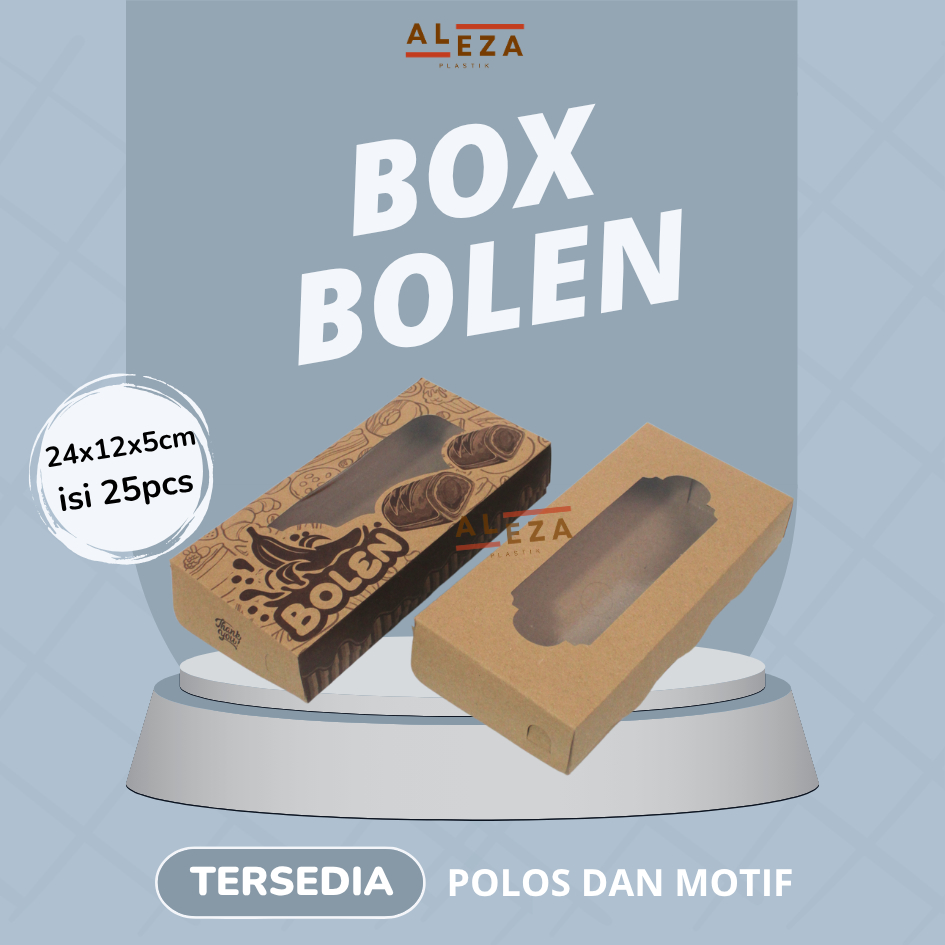 

Box Bolen | Dus Bolen Laminasi | Kotak Bolen Motif ukuran 24x12x5 isi 25 Pcs