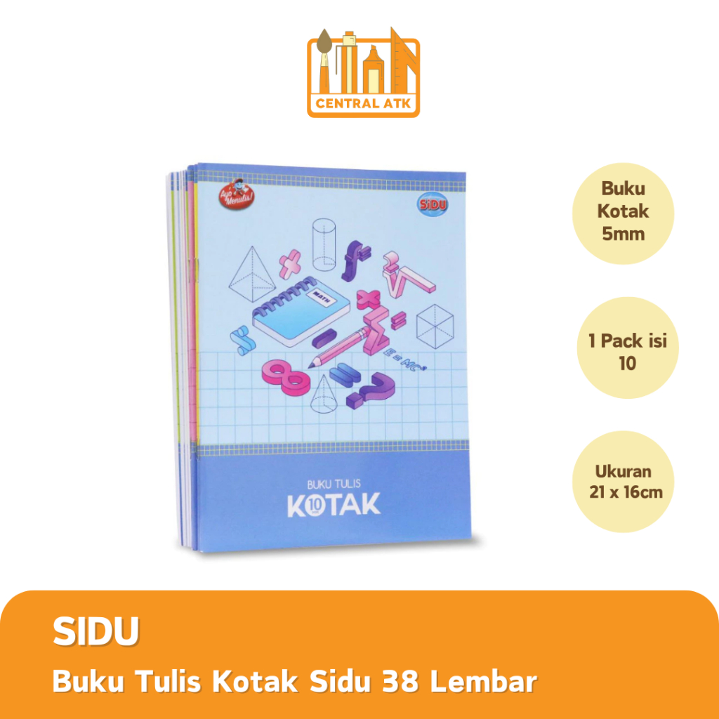 

BUKU TULIS STRIMIN / KOTAK 1 CM / 38 LEMBAR (1 PACK)