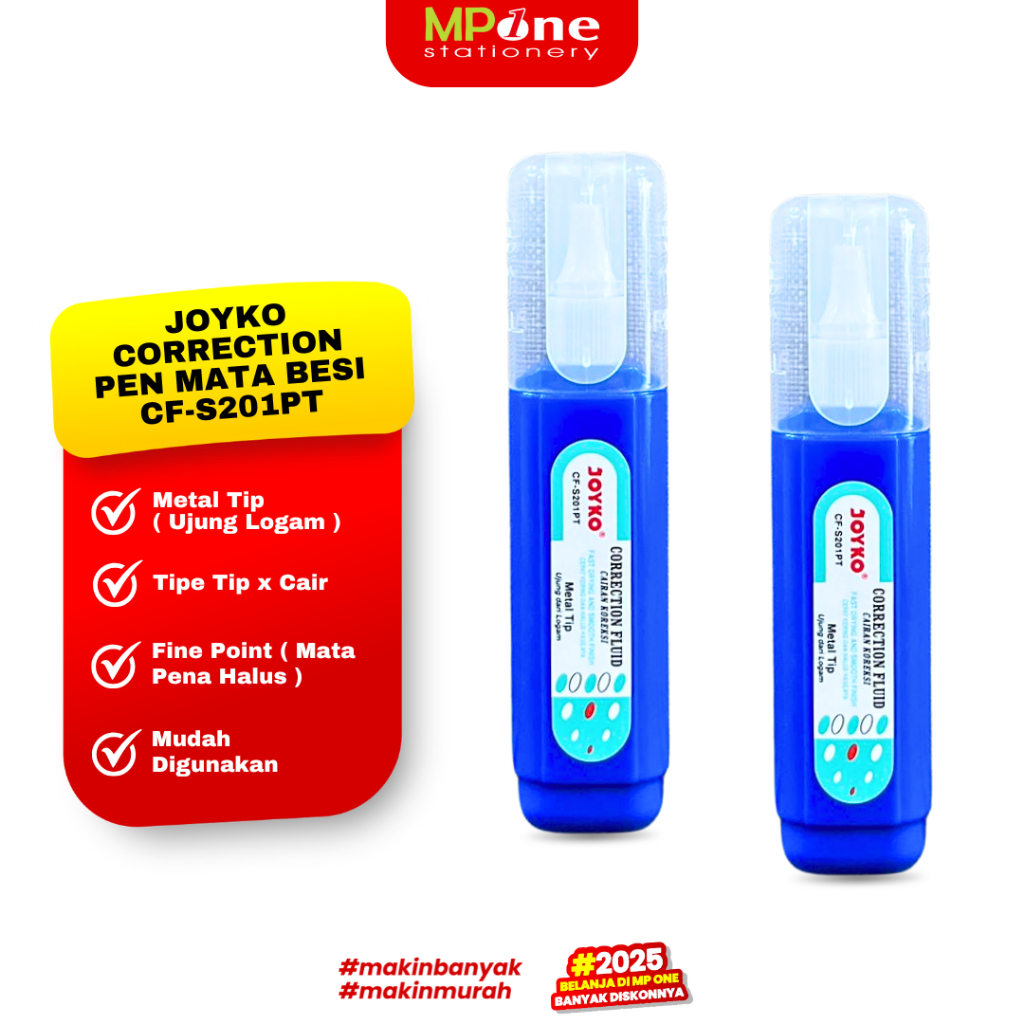 

(1 PCS) Joyko Correction Pen Mata Besi CF-S201PT / Tipex Cair Correction Fluid JOYKO