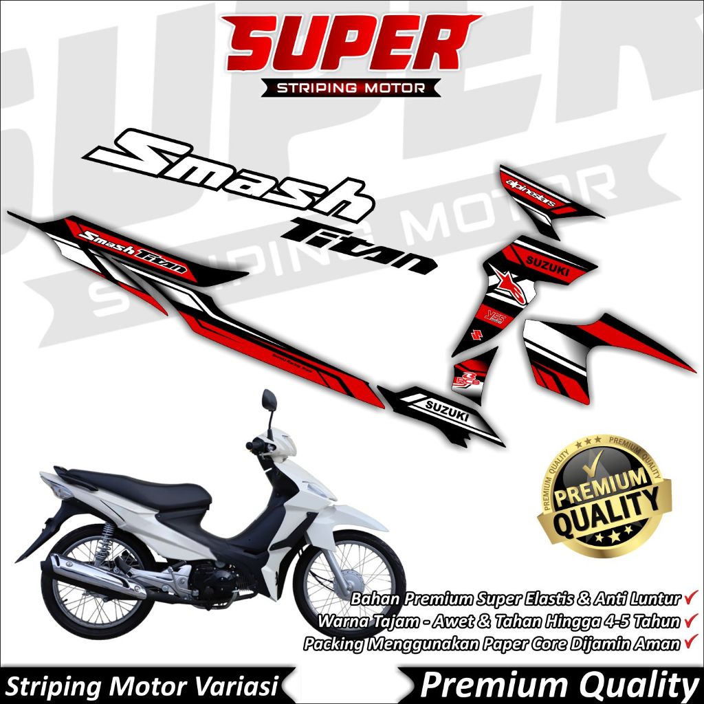 Stiker Smash Titan Anti Luntur keren Striping Smash Titan Striping Suzuki Smash Titan Racing