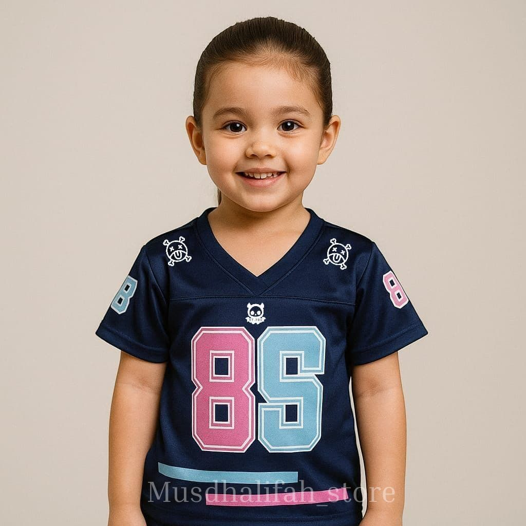 Atasan Anak Perempuan Kekinian 3-12 Tahun - Kaos Jersey Anak Cewek - Baju Kaos Anak Lengan Pendek