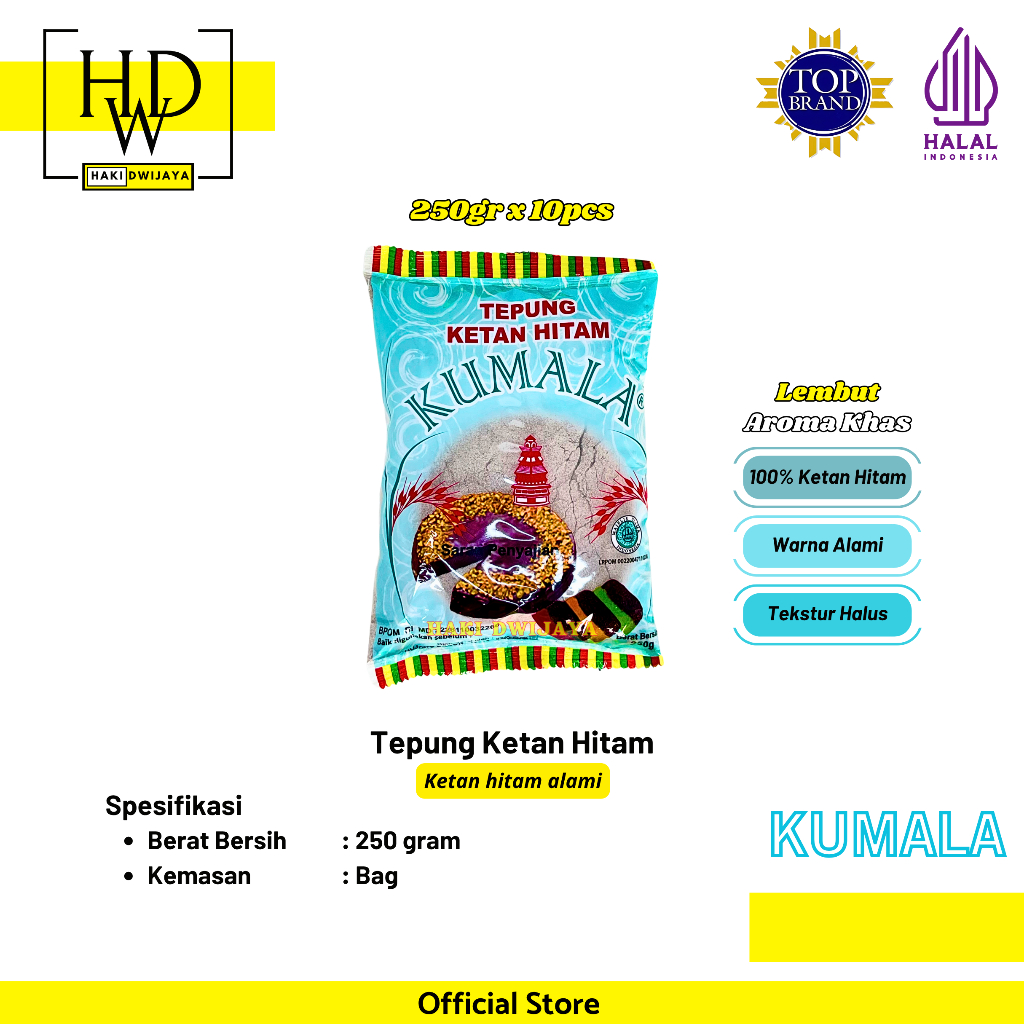 

Kumala Tepung Ketan Hitam / Tepung Ketan Berkualitas 250gr x 10pcs