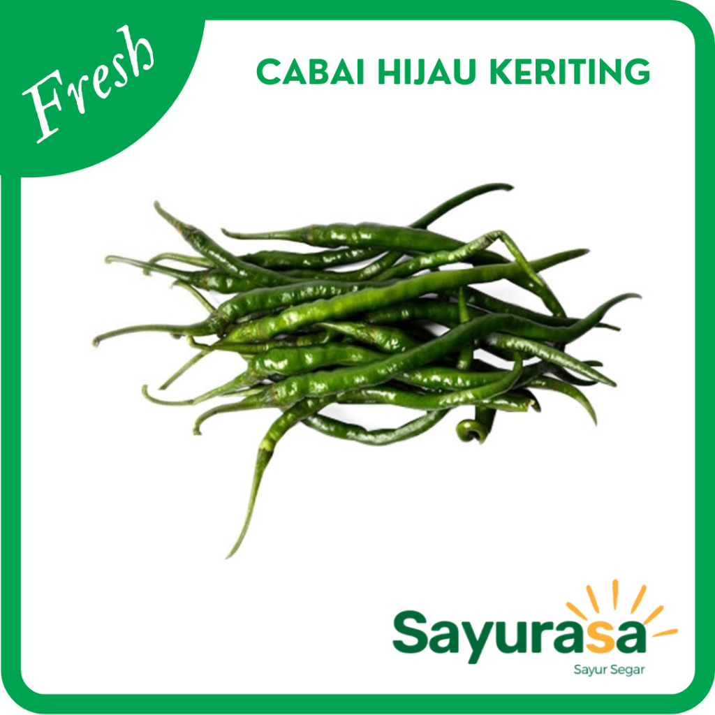 

Cabai Hijau Keriting / Cabe Hijau Keriting Fresh 1 Kg