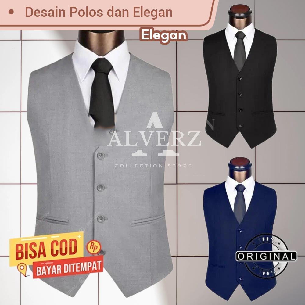 Rompi Jas Formal Pria / Vest Pria / Rompi Pria / Rompi Jas pria Dewasa Hitam Tebal