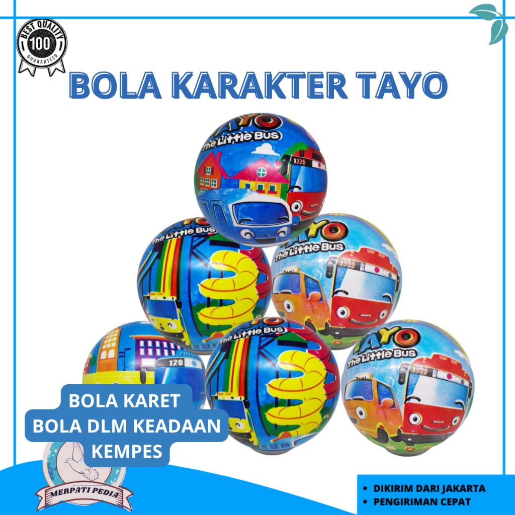 Mainan Bola Karet / Bola Karet Karakter Tayo MP