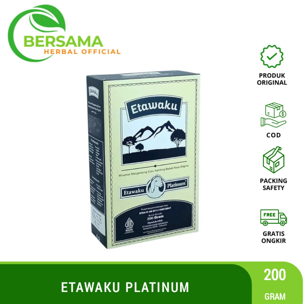 

Etawaku Platinum Susu Kambing Murni | Susu kambing Etawa Bubuk | Etawaku Platinum 200 Gr