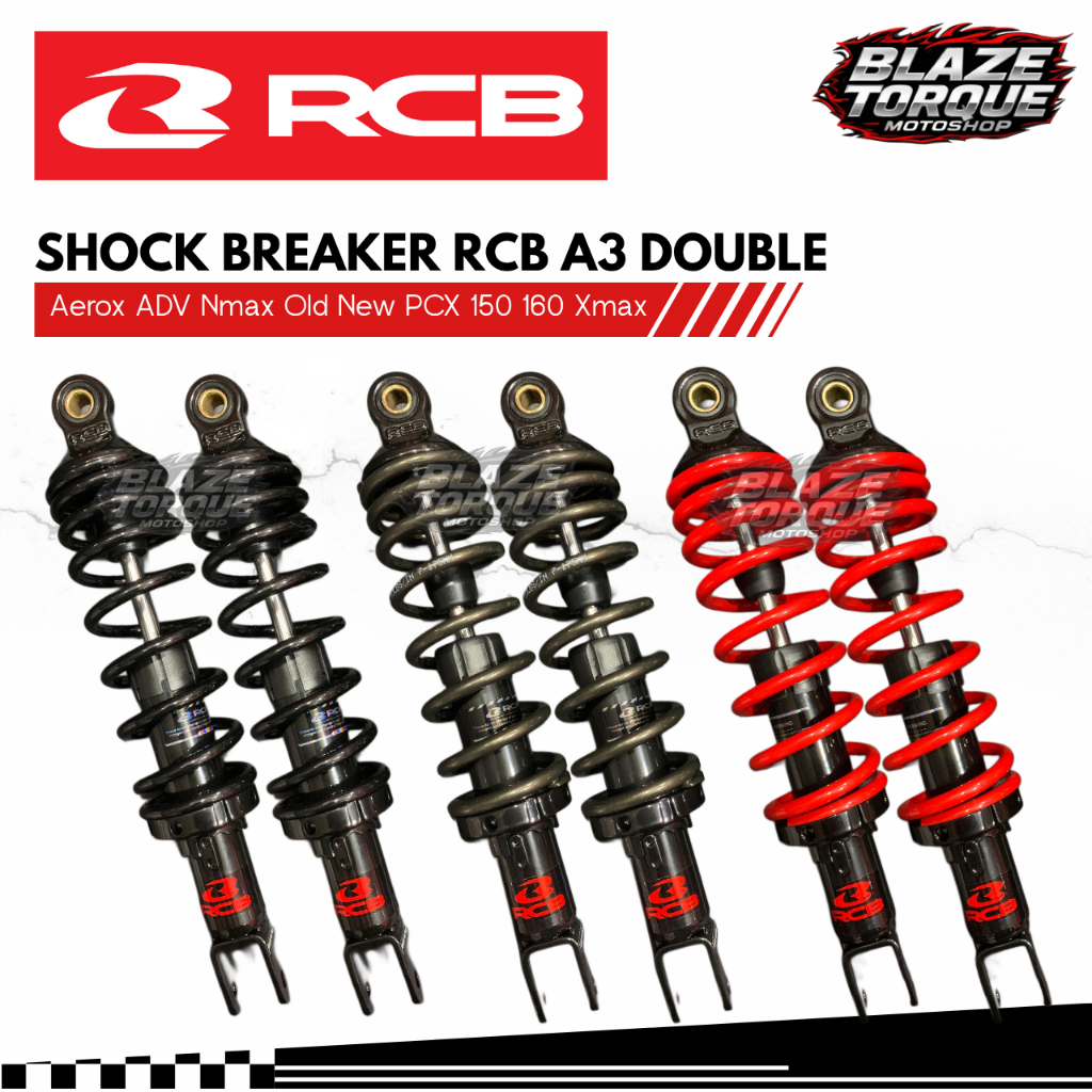 Shock Breaker Original RCB A3 Non Tabung Double 305mm 365mm PCX ADV 150 160  Xmax Nmax Old New Neo T