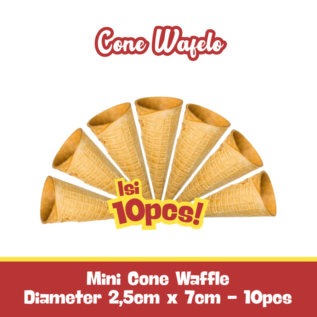 

Mini Cone Waffle 2.5x7cm Isi 10 | Cone Es Krim Mini Renyah Topping Dessert Café Gelato