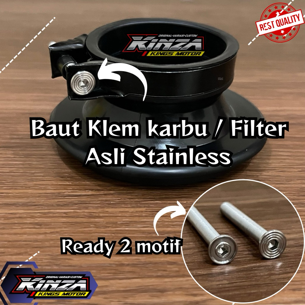 BAUT KLEM KLEMAN INTEK FILTER KARBU KARBURATOR STAINLESS UNIVESAL RXKING RX KING NINJA F1ZR SCORPIO 