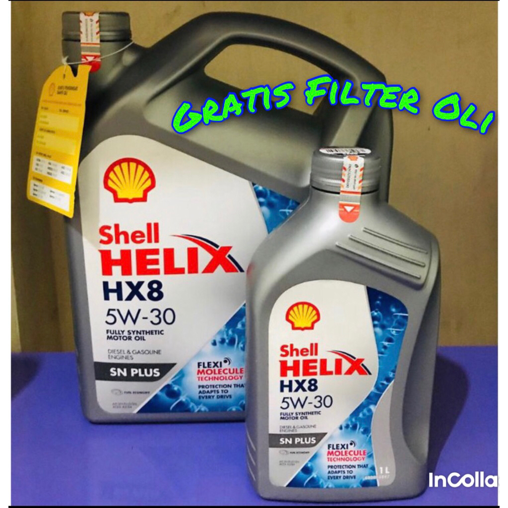 Oli Shell Helix HX8 5W 30 5Liter / gratis filter oli
