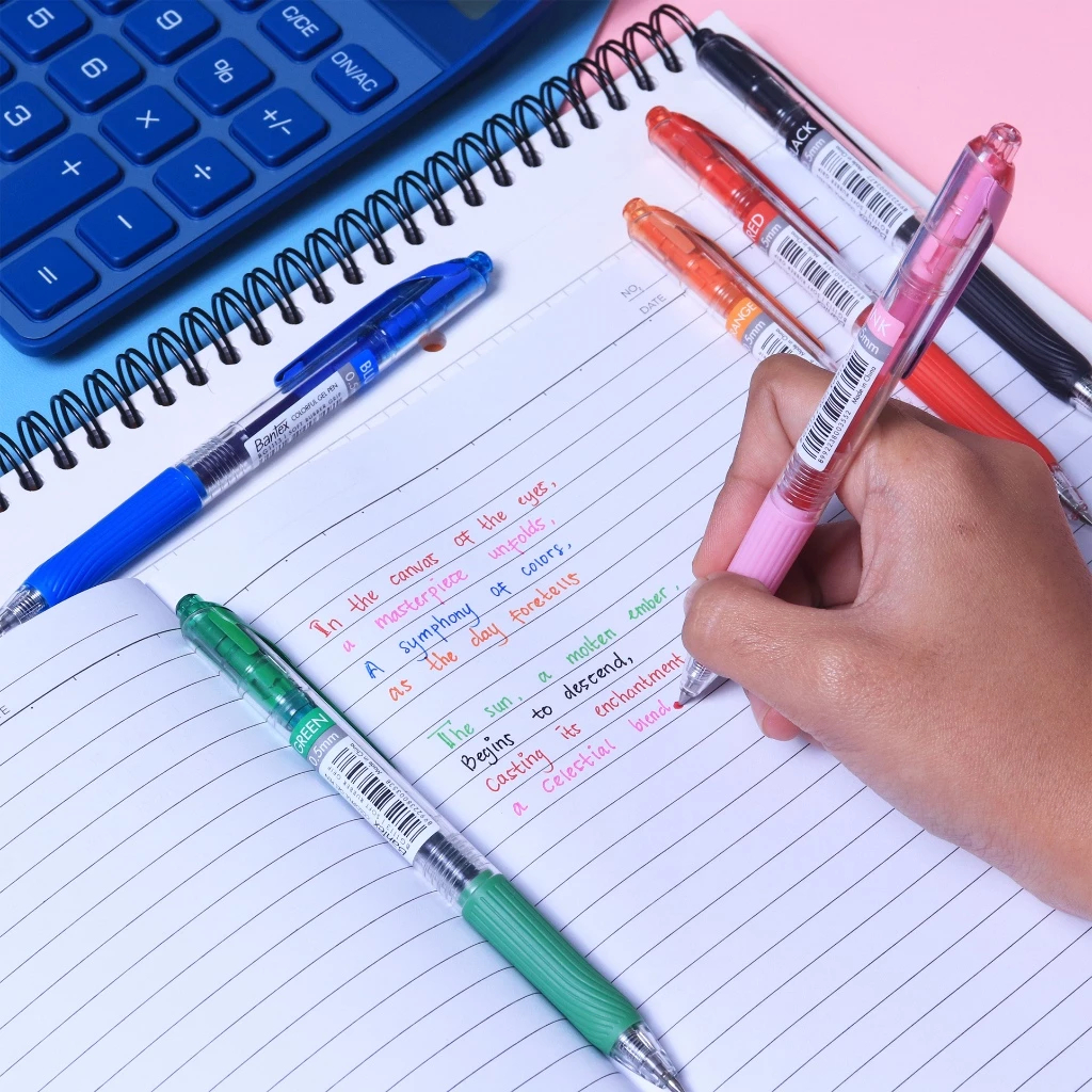 

Bantex Pulpen Gel Warna / Colorful Gel Pen 0.5 mm Berbagai Warna BG1113