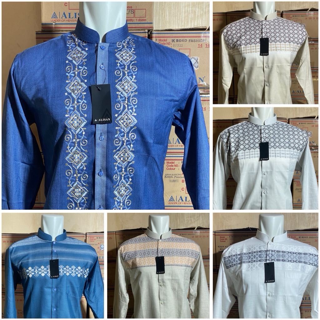 BAJU KOKO FASHION ALISAN LENGAN PANJANG