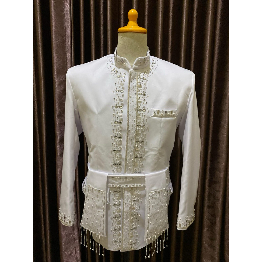 Basofi putih || Beskap akad || Beskap pengantin pria || Beskap BW || Beskap basofi putih