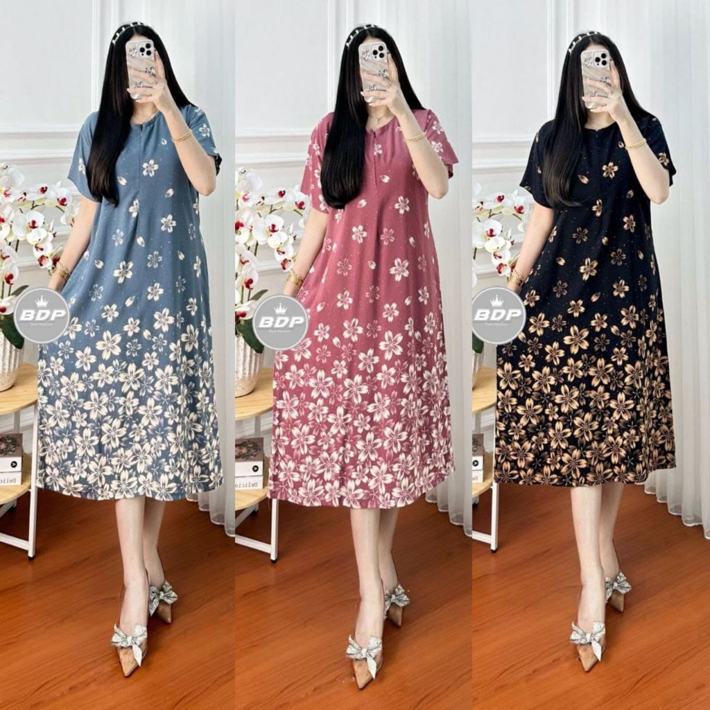 Daster Rayon terbaru 2025 friendly/Daster motif bunga bumil busui friendly/Daster remaja