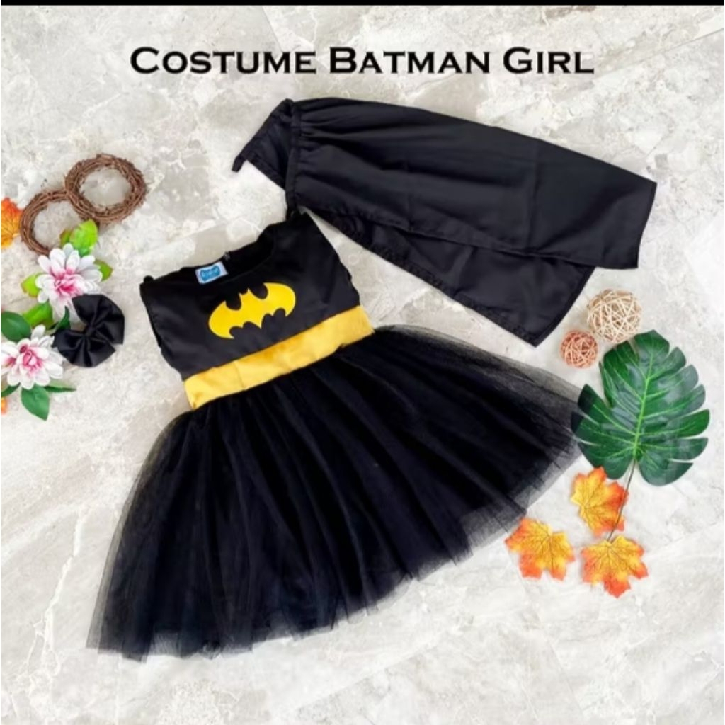 Kostum Batman Girl | Kostum Batgirl Anak Perempuan | Kostum Superhero Anak Perempuan | Baju Batman A