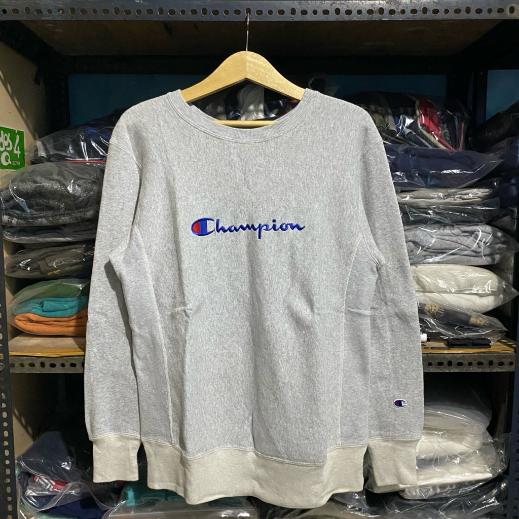 S/S17 Undefeated x Champion Reverse Weave Sweatshirt Grey Size L 73x56