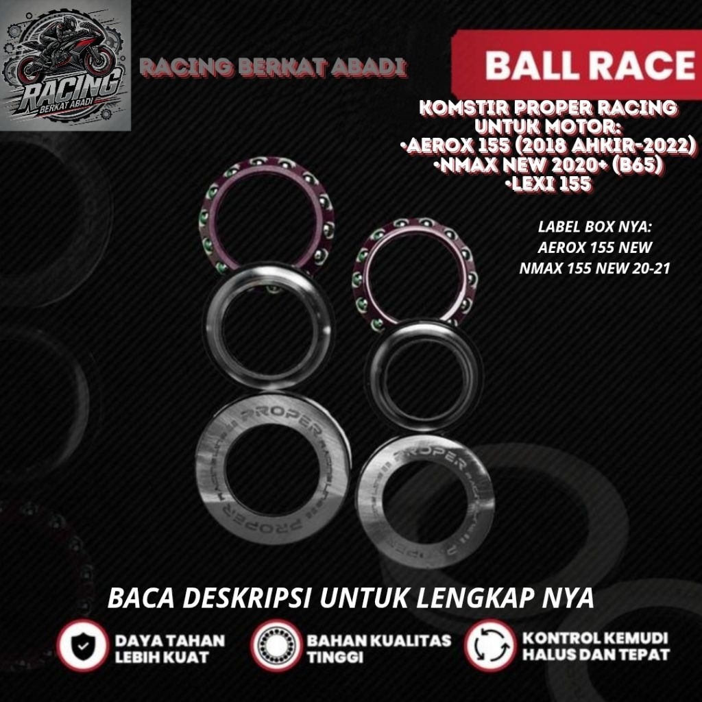 KOMSTIR PROPER RACING UNTUK MOTOR NMAX NEW 2020, LEXI 155 AEROX 2018, AEROX 2019, AEROX 2020, AEROX 
