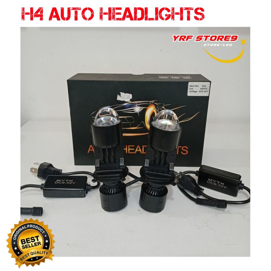 LAMPU HEADLAMP H4 MINI LENSA PROYEKTOR MOBIL MOTOR
