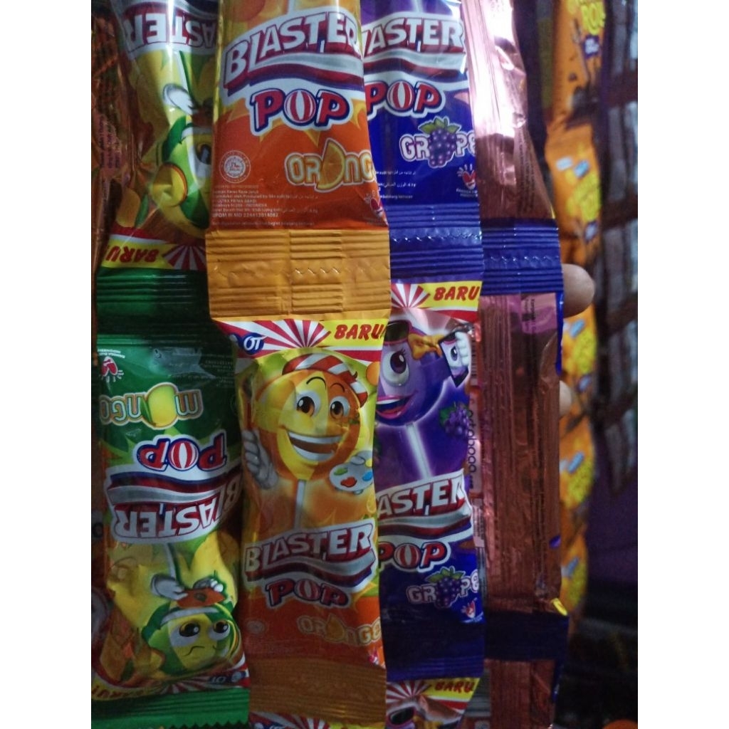 

Permen Lolipop Blaster 1 pack Isi 36 Varian Mango,Orange,Grape