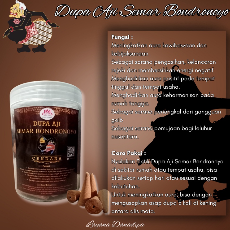 KODE F38U Dupa Kerucut Aji Semar Bondronoyo Aroma Cendana 25 Gram