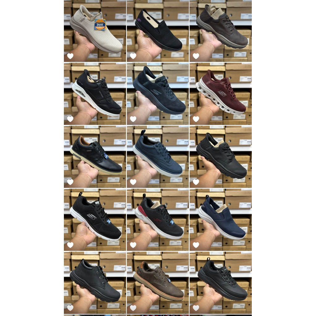 SEPATU CASUAL SLIP ON INS RUNNING PRIA SKECHERS MIX VARIAN BLACK BURGUNDY NAVY BROWN ORIGINAL BNIB S