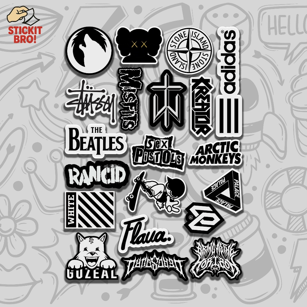 

Sticker Pack HYPE BEAST VOL 14 Aesthetic Vynil Anti Air Potongan KissCut Tumblr Helm Laptop BLACK & WHITE
